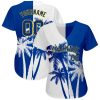 Custom 3D Pattern Design Hawaii Coconut Trees Authentic Baseball Jersey - Image 2