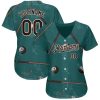 Custom Midnight Green Brown-White 3D Pattern Design Billiards Snooker 8 Ball Authentic Baseball Jersey - Image 2