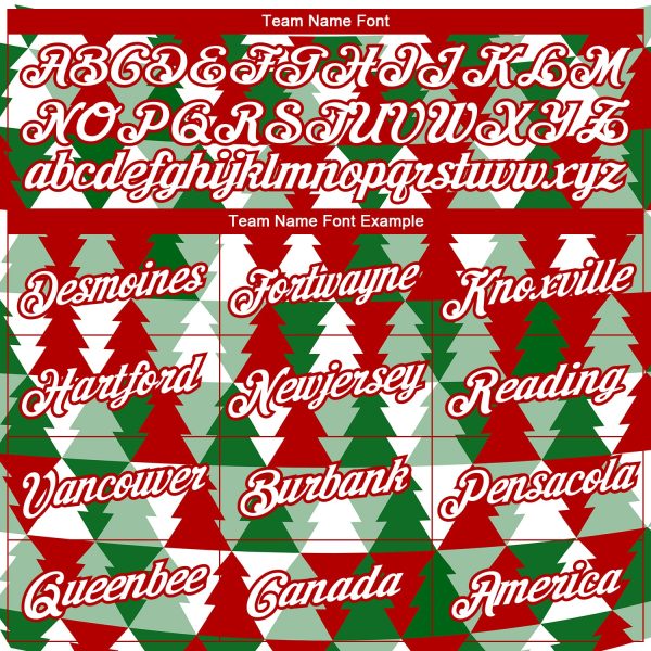 Custom Stitched Kelly Green White-Red Christmas Tree 3D Sports Pullover Sweatshirt Hoodie - Image 3