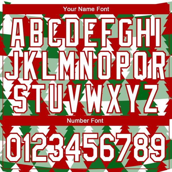 Custom Stitched Kelly Green White-Red Christmas Tree 3D Sports Pullover Sweatshirt Hoodie - Image 4