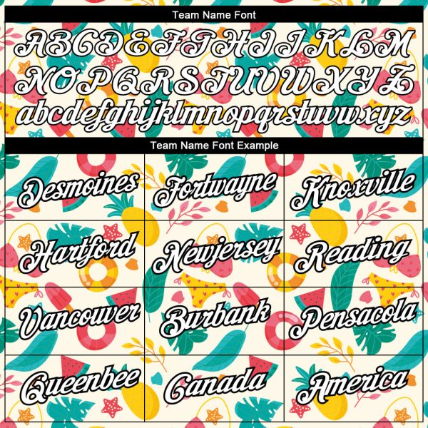 Custom White Black 3D Pattern Design Summer Holiday Flower And Fruit Performance T-Shirt - Image 3