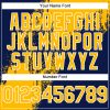 Custom Gold Navy-White 3D Pattern Design Abstract Brush Stroke Authentic Baseball Jersey - Image 5
