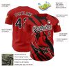 Custom Red Black-White 3D Pattern Design Animal Cardinal Bird Authentic Baseball Jersey - Image 3