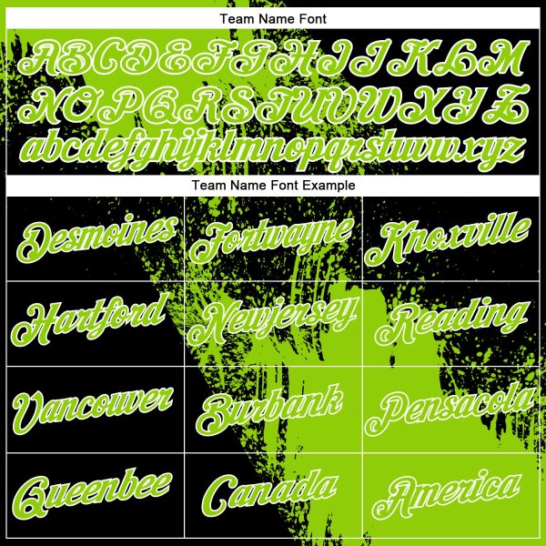 Custom Neon Green Black-White 3D Pattern Design Abstract Brush Stroke Performance T-Shirt - Image 3
