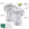 Custom White Black 3D Pattern Design Food Pizza Performance T-Shirt - Image 2