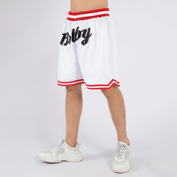 Custom White Black-Red Authentic Throwback Basketball Shorts - Image 2