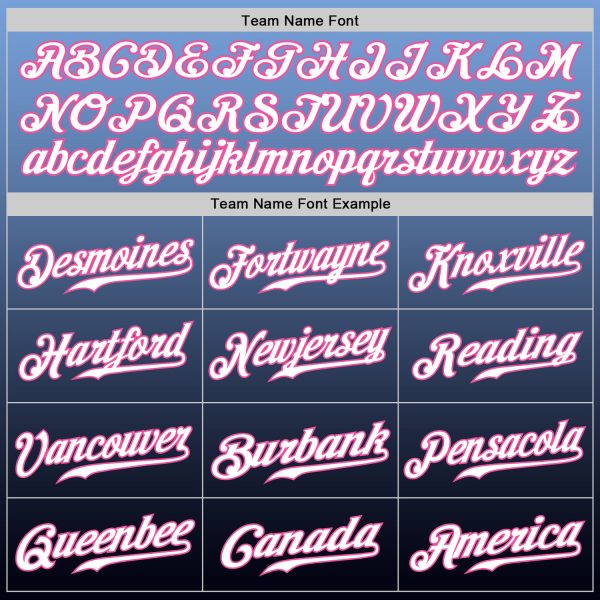 Custom Light Blue Pink-Navy Authentic Fade Fashion Baseball Jersey - Image 5