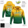 Custom Stitched Gold White-Kelly Green Fade Fashion Sports Pullover Sweatshirt Hoodie - Image 2