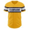 Custom Gold Navy-White Authentic Baseball Jersey - Image 2