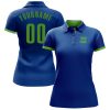 Custom Royal Neon Green Performance Golf Polo Shirt - Image 2