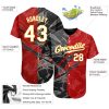 Custom Graffiti Pattern White Black-Yellow 3D Scratch Authentic Baseball Jersey - Image 3