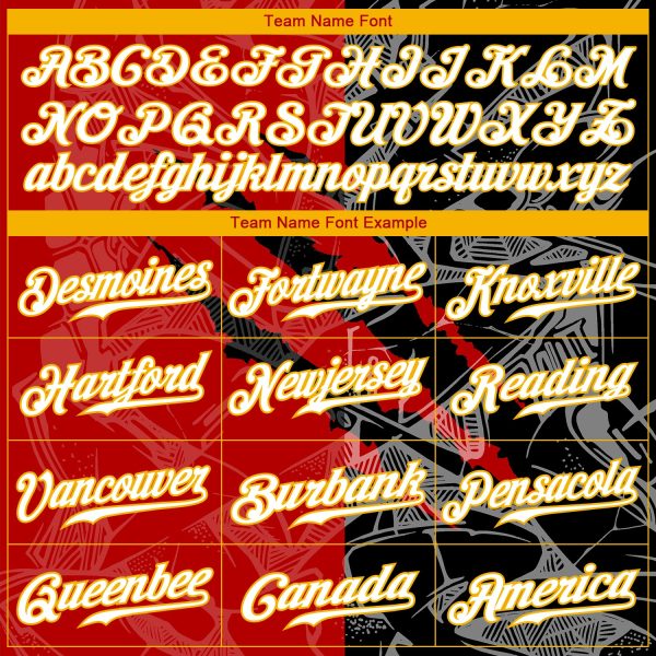 Custom Graffiti Pattern White Black-Yellow 3D Scratch Authentic Baseball Jersey - Image 4