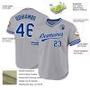 Custom Gray Royal-White Authentic Throwback Baseball Jersey - Image 3
