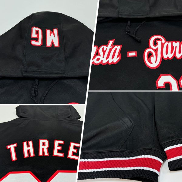 Custom Stitched Green White-Red Sports Pullover Sweatshirt Hoodie - Image 2