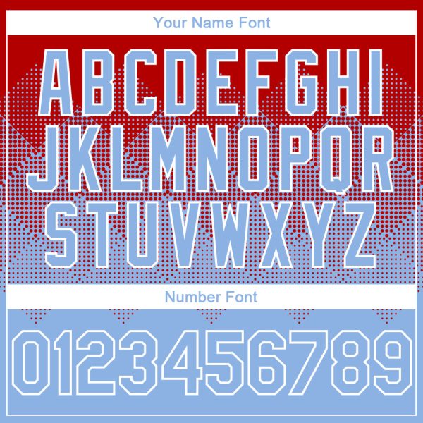Custom Red Light Blue-White Gradient Square Shape 3D Pattern Design Bomber Full-Snap Varsity Letterman Hoodie Jacket - Image 5