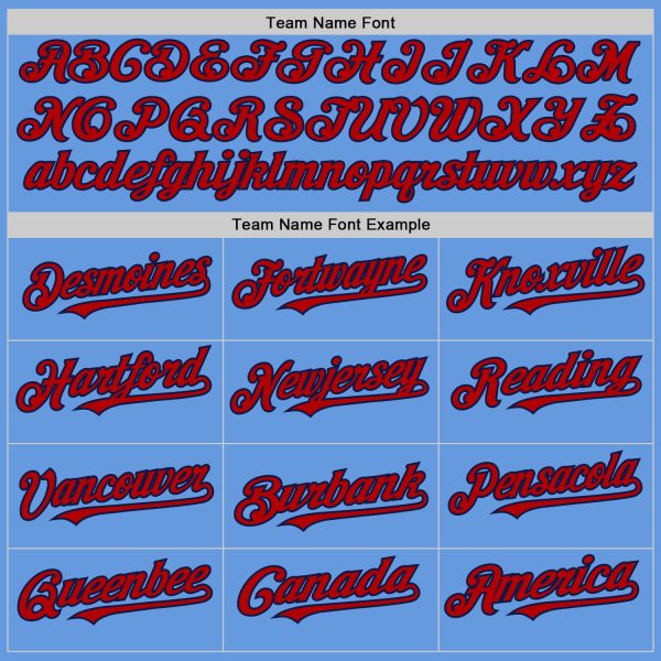 Custom Light Blue Red-Navy Mesh Authentic Throwback Baseball Jersey - Image 4