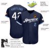 Custom Navy White-Light Blue Authentic Baseball Jersey - Image 3