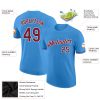 Custom Powder Blue Crimosn-White Performance T-Shirt - Image 2