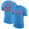 Custom Powder Blue Crimosn-White Performance T-Shirt