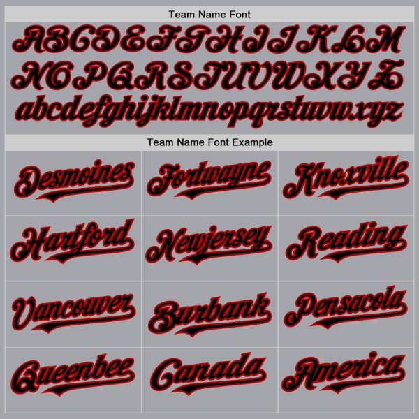Custom Gray Black-Red Authentic Raglan Sleeves Baseball Jersey - Image 4