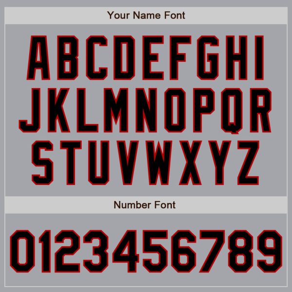 Custom Gray Black-Red Authentic Raglan Sleeves Baseball Jersey - Image 5