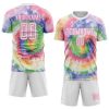 Custom Tie Dye White-Pink Sublimation Soccer Uniform Jersey - Image 2