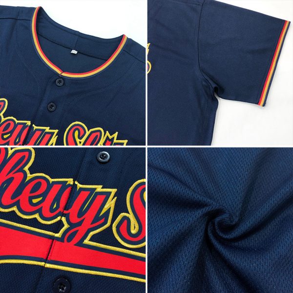 Custom Navy White Authentic Baseball Jersey - Image 6
