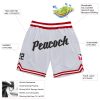 Custom White Black-Red Authentic Throwback Basketball Shorts - Image 3